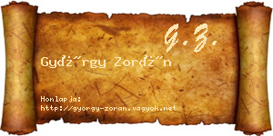 György Zorán névjegykártya